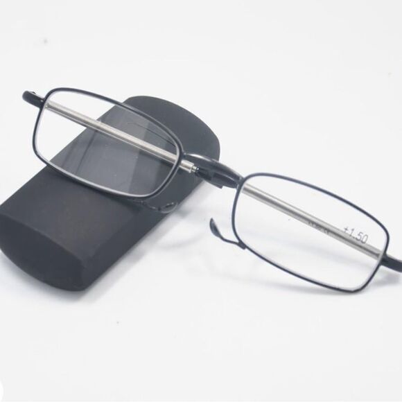 Qi Song Portable Metal Aolly Frame Folding Reading Glasses Compact Readers - Picture 1 of 10